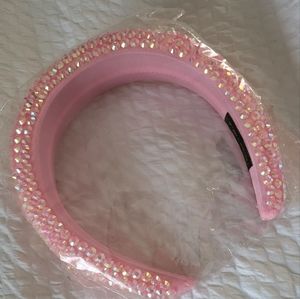 Pink headband with rhinestones